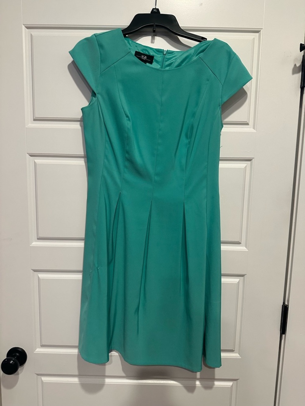 AGB Teal Cap-Sleeve Midi Dress